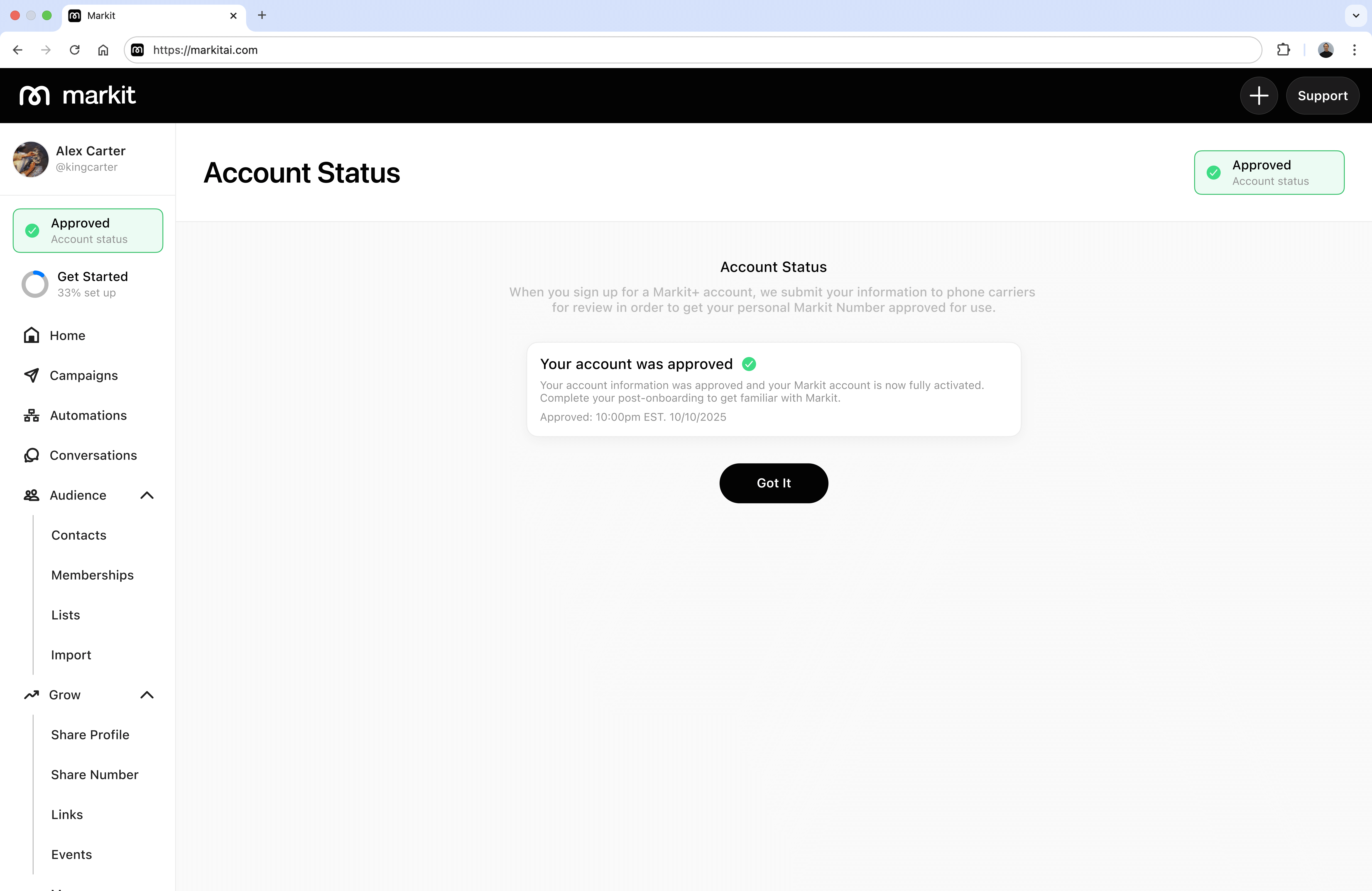 Approved Status