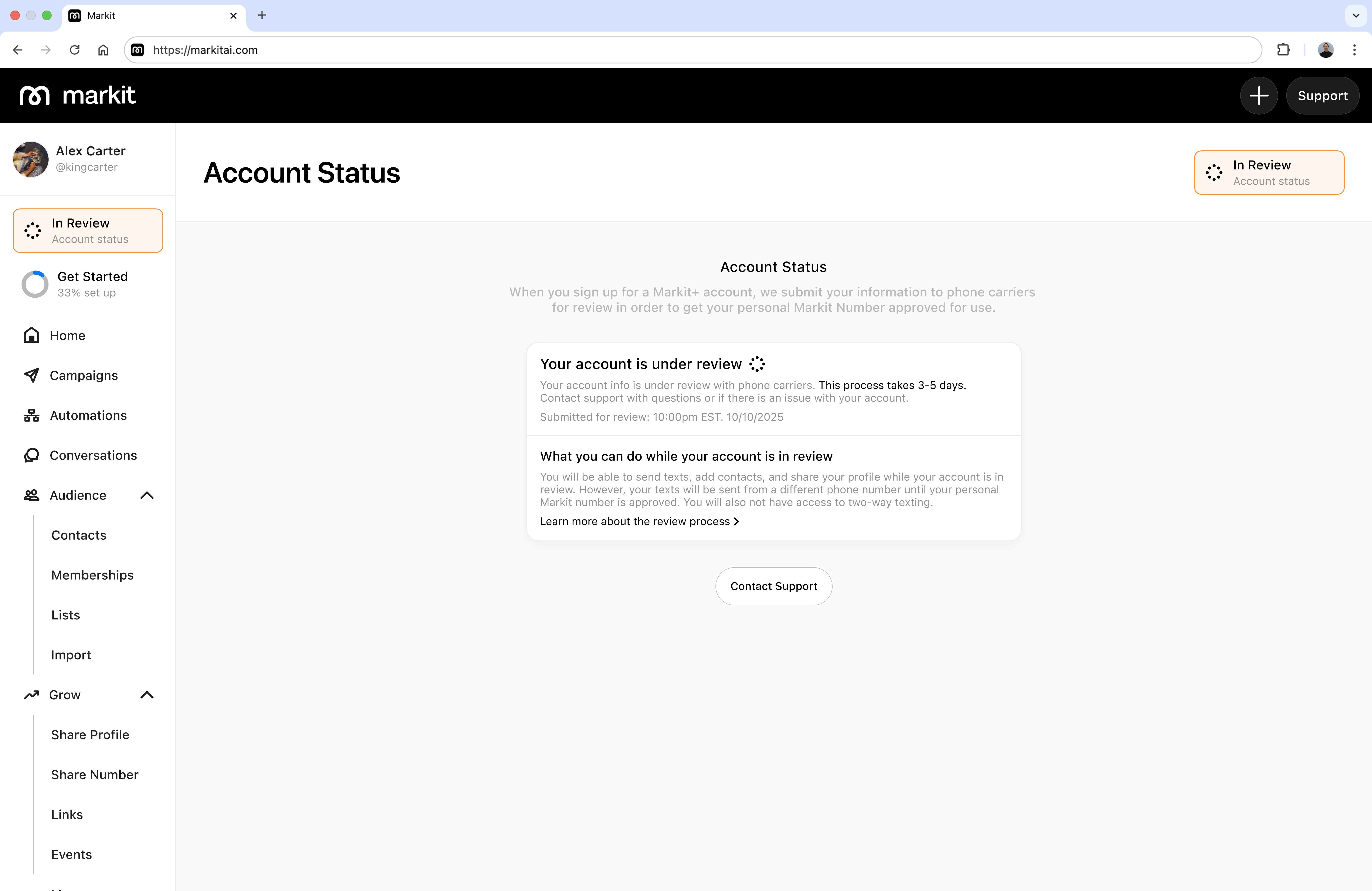 In Review Status